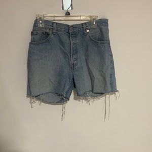 Levi 501 light wash denim shorts